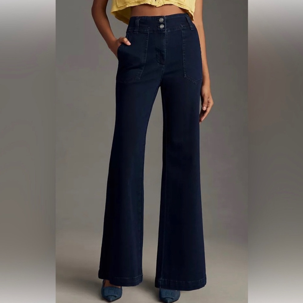 Maeve Dark Blue Flare Jeans